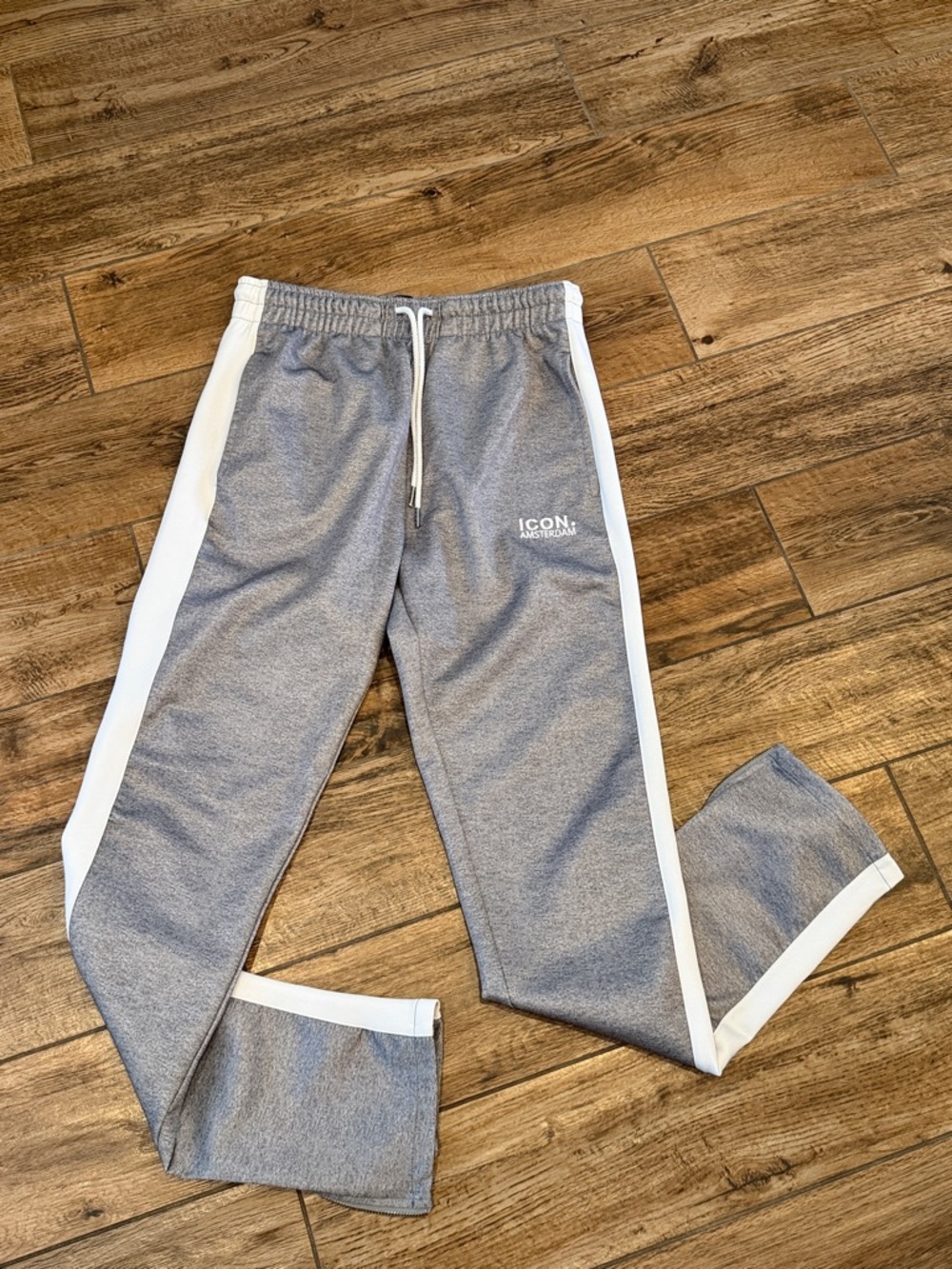 ICON Gray Joggers with White Side Panels